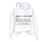 Sudaderas con capucha para mujer Sem I Col On A Semicolon Is Sued When An Author Could've Chosen To End de manga larga para mujer, sudadera con capucha para invierno, sudaderas con capucha modernas y