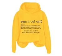 Sudaderas con capucha para mujer Sem I Col On A Semicolon Is Sued When An Author Could've Chosen To End de manga larga para mujer, sudadera con capucha para invierno, sudaderas con capucha modernas y