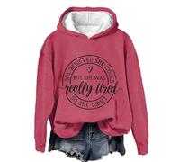 Sudaderas con capucha para mujer She Believed Could But Was Really Tired So Didn't de manga larga para mujer, sudadera con capucha moderna y cómoda, casual, para otoño, hot pink, S