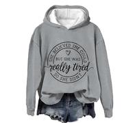 Sudaderas con capucha para mujer She Believed Could But Was Really Tired So Didn't de manga larga para mujer, sudadera con capucha moderna y cómoda, casual, para otoño, gris, 4XL