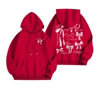 Sudaderas con capucha para mujer, sudaderas con texto gráfico, sudaderas con capucha, sudaderas de moda, ropa preppy, camisetas de manga larga, rojo, XXL