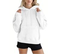 Sudaderas con capucha para mujer, sudaderas lisas con capucha de forro polar de color sólido con bolsillos, cómodas camisetas de ajuste holgado, sudaderas con cordón para mujer, suéteres holgados