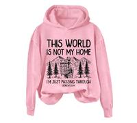 Sudaderas con capucha para mujer This World Is Not My Home I'm Just Passing Through de manga larga para mujer, sudadera con capucha para invierno, cómoda, casual, sudadera con capucha para otoño a la