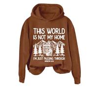 Sudaderas con capucha para mujer This World Is Not My Home I'm Just Passing Through de manga larga para mujer, sudadera con capucha para invierno, cómoda, casual, sudadera con capucha para otoño a la