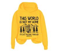 Sudaderas con capucha para mujer This World Is Not My Home I'm Just Passing Through de manga larga para mujer, sudadera con capucha para invierno, cómoda, casual, sudadera con capucha para otoño a la