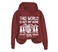 Sudaderas con capucha para mujer This World Is Not My Home I'm Just Passing Through de manga larga para mujer, sudadera con capucha para invierno, cómoda, casual, sudadera con capucha para otoño a la