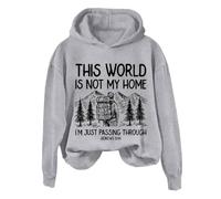 Sudaderas con capucha para mujer This World Is Not My Home I'm Just Passing Through de manga larga para mujer, sudadera con capucha para invierno, cómoda, casual, sudadera con capucha para otoño a la