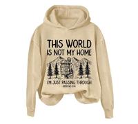 Sudaderas con capucha para mujer This World Is Not My Home I'm Just Passing Through de manga larga para mujer, sudadera con capucha para invierno, cómoda, casual, sudadera con capucha para otoño a la