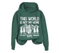 Sudaderas con capucha para mujer This World Is Not My Home I'm Just Passing Through de manga larga para mujer, sudadera con capucha para invierno, cómoda, casual, sudadera con capucha para otoño a la