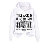 Sudaderas con capucha para mujer This World Is Not My Home I'm Just Passing Through de manga larga para mujer, sudadera con capucha para invierno, cómoda, casual, sudadera con capucha para otoño a la
