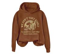 Sudaderas con capucha para mujer We Dont Take Kindly To Negative Self Talk Round These Parts, sudadera de manga larga con capucha para mujer, cómoda, casual, moderna, para otoño e invierno, café, 4XL