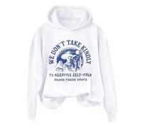 Sudaderas con capucha para mujer We Dont Take Kindly To Negative Self Talk Round These Parts, sudadera de manga larga con capucha para mujer, cómoda, casual, moderna, para otoño e invierno, blanco, XL