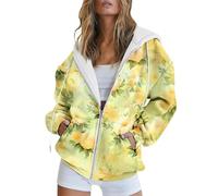 Sudaderas con capucha para mujeres, adolescentes y niñas, con bonito estampado que te hace parecer joven, sudadera de gran tamaño, cálida, cómoda, con cremallera, manga larga, ajuste holgado, clásica