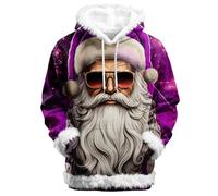 Sudaderas con capucha para mujeres y hombres, sudaderas de manga larga para otoño e invierno, color liso, abrigo casual, sudadera de moda con capucha, suéter de Navidad, Purple-- Sudaderas con capucha