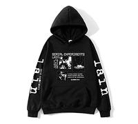 Sudaderas Con Capucha Serial Experiments Lain Sudaderas Con Capucha Sudaderas De Manga Larga Hombre Mujer Anime Estampados Jerseys Manga Dibujos Animados Casual Sudaderas Tops XXS~3XL-Black||XXS