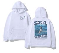 Sudaderas con Capucha SZA Music Album SOS Graphic Hoodie Hombres Mujeres Puro Algodón (L,White)