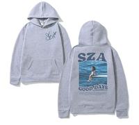 Sudaderas con Capucha SZA Music Album SOS Graphic Hoodie Hombres Mujeres Puro Algodón (M,Grey)