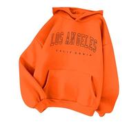 Sudaderas con capucha vintage con estampado de letras de Los Ángeles para mujer, estilo casual con capucha, con forro polar, para invierno, otoño, deportes, bosques, universidad, dibujos animados