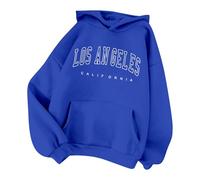 Sudaderas con capucha vintage con estampado de letras de Los Ángeles para mujer, estilo casual con capucha, con forro polar, para invierno, otoño, deportes, bosques, universidad, dibujos animados