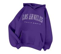 Sudaderas con capucha vintage con estampado de letras de Los Ángeles para mujer, estilo casual con capucha, con forro polar, para invierno, otoño, deportes, bosques, universidad, dibujos animados