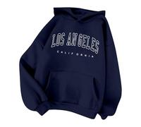 Sudaderas con capucha vintage con estampado de letras de Los Ángeles para mujer, estilo casual con capucha, con forro polar, para invierno, otoño, deportes, bosques, universidad, dibujos animados