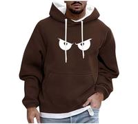 Sudaderas con capucha y capucha para hombre, estampadas, con cordón, manga larga, lindas sudaderas atléticas, R-769 Coffee, XL