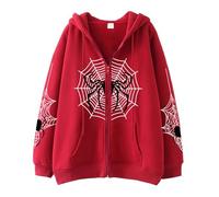 Sudaderas con capucha y cremallera para mujer, estilo informal, con cremallera, cómodas y modernas, ajuste holgado, con capucha, ropa vintage, sudadera preparada, Workou Western 2025, dibujos animados