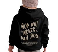 Sudaderas con capucha y sudaderas de invierno para niñas, para uso casual, cuello redondo, estampado de letras, para niños de 2 a 13 años, actividades al aire libre y comodidad diaria, Negro, 12-13