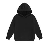 Sudaderas con capucha y sudaderas para niña, sudaderas de manga larga, color liso, ropa de ocio, acogedora sudadera con forro polar para niños pequeños hasta adolescentes, Negro , 6-7 años