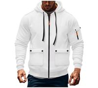 Sudaderas con cremallera completa para hombre, sudadera táctica del Reino Unido, chaquetas de forro polar ajustadas, manga larga, con cordón, casual, forro polar, cómoda, sudadera con capucha con