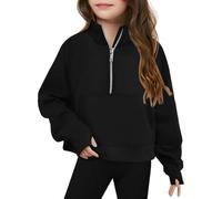 Sudaderas con Cremallera de 1/4 para niña, suéter Informal de Manga Larga de tamaño, Tops Lindos con Media Cremallera y Sudadera con Capucha de Bolsillo Chándal Hombre Completo Sudadera Inglaterra