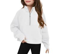Sudaderas con Cremallera de 1/4 para niña, suéter Informal de Manga Larga de tamaño, Tops Lindos con Media Cremallera y Sudadera con Capucha de Bolsillo Chándal Hombre Completo Sudadera Inglaterra