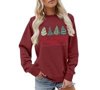 Sudaderas con Cremallera Mujer,Camiseta navideña niña,Christmas Mom Sweatshirts Women Tree Tops Glisten and Children Listen To Christmas Tree Graphic Pullover Tops Polainas Caballo (White, XXL)