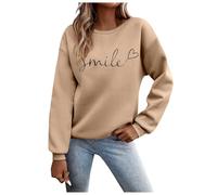 Sudaderas con estampado de sonrisa para mujer, ajuste holgado, estilo Y2K, sudaderas casuales de moda con cuello redondo y letras, ropa de moda 2024 Essential Workou, sudaderas de gran tamaño,