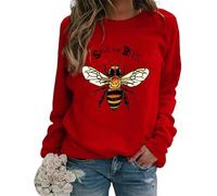 Sudaderas con Estampado en 3D para Mujer Bee Kind Camisetas de Manga Larga Cuello Redondo Estilo Casual otoño Apicultor Moda Streetwear