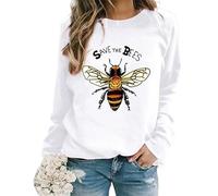 Sudaderas con Estampado en 3D para Mujer Bee Kind Camisetas de Manga Larga Cuello Redondo Estilo Casual otoño Apicultor Moda Streetwear