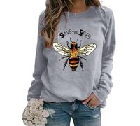 Sudaderas con Estampado en 3D para Mujer Bee Kind Camisetas de Manga Larga Cuello Redondo Estilo Casual otoño Apicultor Moda Streetwear