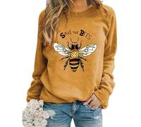 Sudaderas con Estampado en 3D para Mujer Bee Kind Camisetas de Manga Larga Cuello Redondo Estilo Casual otoño Apicultor Moda Streetwear