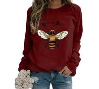 Sudaderas con Estampado en 3D para Mujer Bee Kind Camisetas de Manga Larga Cuello Redondo Estilo Casual otoño Apicultor Moda Streetwear