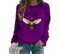 Sudaderas con Estampado en 3D para Mujer Bee Kind Camisetas de Manga Larga Cuello Redondo Estilo Casual otoño Apicultor Moda Streetwear