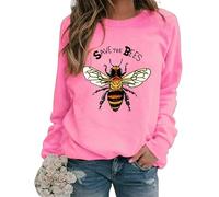 Sudaderas con Estampado en 3D para Mujer Bee Kind Camisetas de Manga Larga Cuello Redondo Estilo Casual otoño Apicultor Moda Streetwear