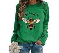 Sudaderas con Estampado en 3D para Mujer Bee Kind Camisetas de Manga Larga Cuello Redondo Estilo Casual otoño Apicultor Moda Streetwear
