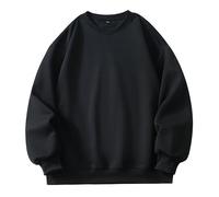 Sudaderas de color liso occidental para hombre, cuello redondo, ropa casual de campo, sudaderas de cuello redondo 2025, gráficos de dibujos animados, vintage, delgadas, cómodas con diseños, Negro, L