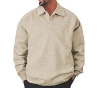 Sudaderas de cuello polo para hombre, manga larga, casual, para hombre, sudadera inteligente de color sólido, sudadera de golf, sudadera cálida de invierno, sudaderas básicas con botones, jersey