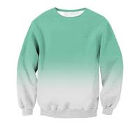 Sudaderas de cuello redondo degradado, sencillas, de manga larga, casuales, holgadas, modernas, elásticas, deportivas, clásicas, para trabajo, cómodas y suaves, verde menta, M
