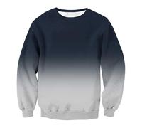 Sudaderas de cuello redondo degradado, sencillas, de manga larga, casuales, holgadas, modernas, elásticas, deportivas, clásicas, para trabajo, cómodas y suaves, Negro, XL