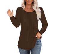 Sudaderas de cuello redondo para mujer, estilo azteca, étnico, otoño, manga larga, casual, estilo occidental, estampado vintage, trajes hippies, 1 g, marrón, M