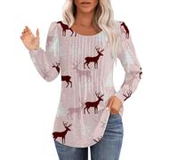 Sudaderas de cuello redondo para mujer, estilo azteca, étnico, otoño, manga larga, casual, estilo occidental, estampado vintage, trajes hippies, 1H-rosa, M