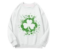 Sudaderas de cuello redondo para niñas y niños, primavera y otoño, día medio y grande, sudadera retro con estampado 2D para niños, sudadera informal con diseño de gato para niñas, Blanco, 10-11 años