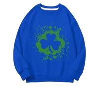 Sudaderas de cuello redondo para niñas y niños, primavera y otoño, día medio y grande, sudadera retro con estampado 2D para niños, sudadera informal con diseño de gato para niñas, azul, 12-13 años